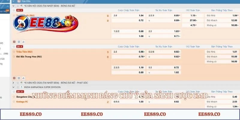 CMD Sports - Nơi Thỏa Mãn Niềm Đam Mê Cá Cược Thể Thao 2 Những điểm mạnh đáng chú ý của sảnh cược CMD