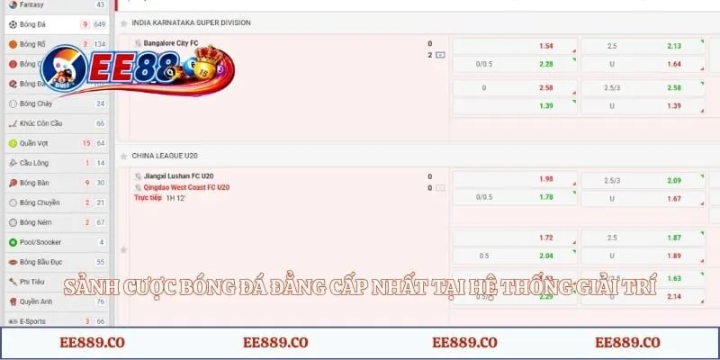 Sảnh cược bóng đá đẳng cấp nhất tại hệ thống giải trí