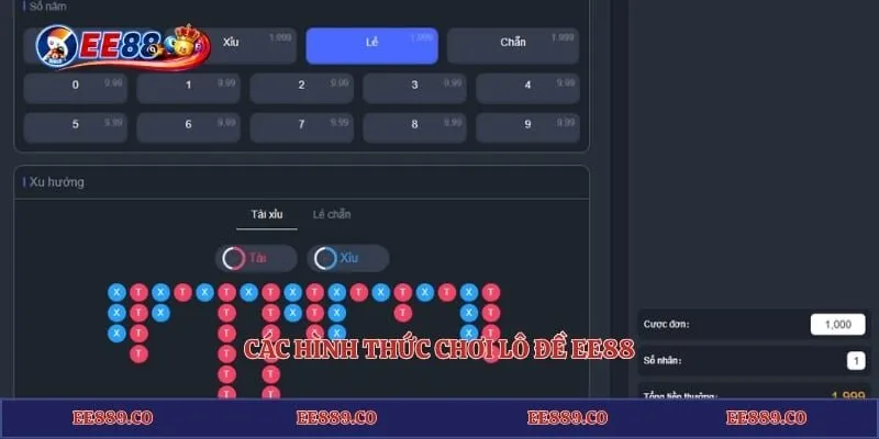 Các hình thức chơi lô đề EE88