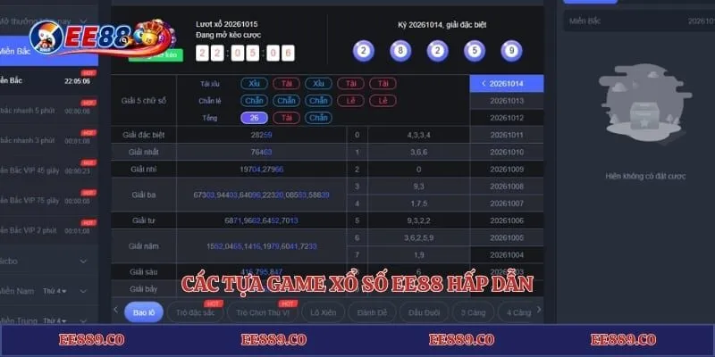 Các tựa game xổ số EE88 hấp dẫn