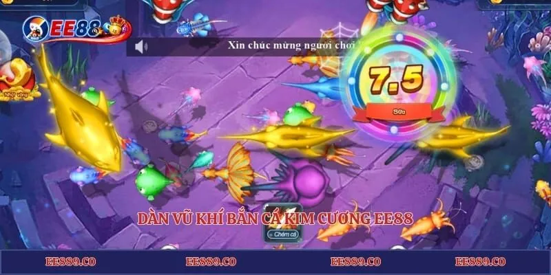 Bắn Cá Kim Cương EE88 - Săn Sinh Vật Báu Vật Nhận Thưởng 4 Dàn vũ khí bắn cá kim cương EE88
