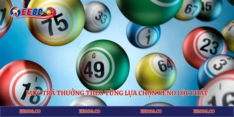Keno Lộc Phát EE88 - Sảnh Quay Số Đổi Thưởng Tài Lộc 3 Mức trả thưởng theo từng lựa chọn keno lộc phát