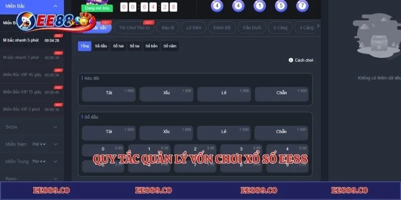 Quy tắc quản lý vốn chơi xổ số EE88